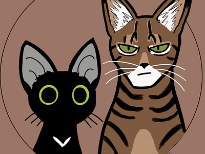 My cats, Cartoon'd autodesk sketchbook caricature cartoon digital illustration procreate