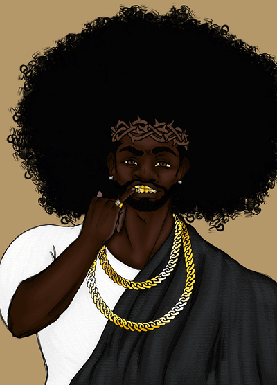 Commission: Gangsta Jesus character illustration commission digital illustration portraiture procreate