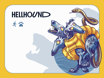 Hellhound illustration 2d art acid color art collaboration digital dog fashion hellhound illustration mythical creatures snake