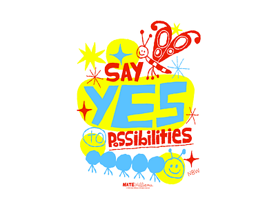 Say Yes To Possibilities childrens illustration hand lettering kids nate williams