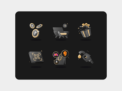 Premium Icon Set adobe airport lounge credit card design digital digital art fuel fuel waiver gift gift voucher illustration illustrator lounge online shopping phonepe premium qr code qr scan scanner vector