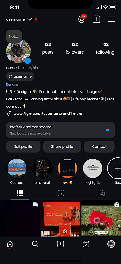 Daily UI Challenge - Day 6 - User Profile (Instagram) dailyui day 6 design ui