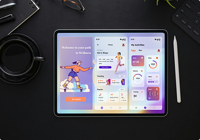 Wellness App UI app black design fitness graphic design health illustration ui wellness