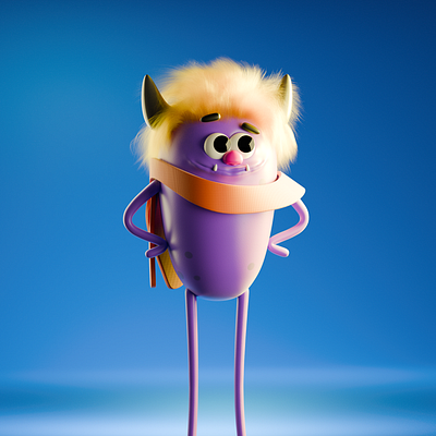 Monster from Adventure Time 3d character illustration stylized