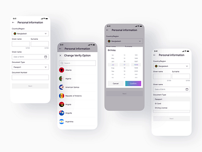 Identity verification animation design mobile product ui