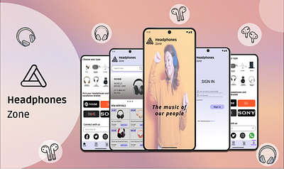 Headphones Zone branding prototyping ui wireframing