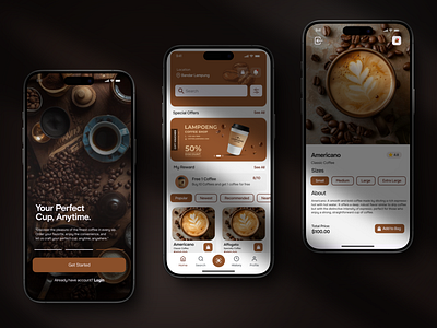 Coffee Shop App app design cafe coffee shop coffee shop app figma mobile app ui ux