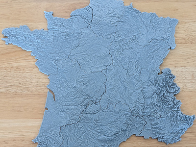 Topographic France Puzzle 3d 3d printing blender