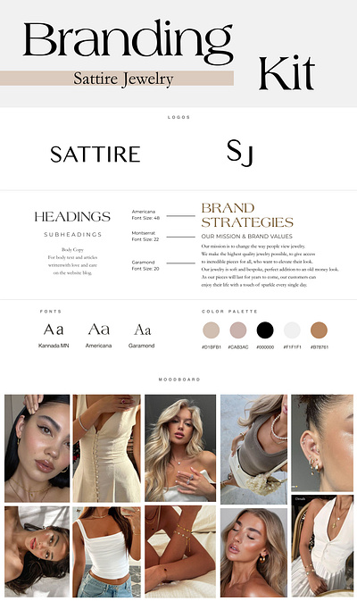 Brand Kit for Sattire Jewelry brand kit branding branding kit digital marketing ecommerce marketing social media marketing