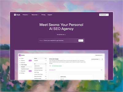 StyleAI Rebrand - Seona Landing branding landing site web