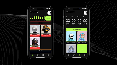 NFT Auction design figma mobile nft ui