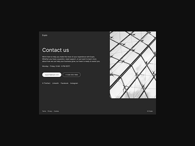 Contact us branding button contact contact us copyright cta dark mode design exploration digital design figma image links photo product design social media support ui ux web web design