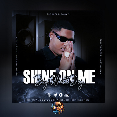 "SHINE ON ME" Dropping at Midnight! 🎤 album art album cover design bigwalkdog bold typography concert posters dribbble showcase graphic design hip hop branding hip hop release midnight drop music marketing music promotion rap music shine on me social media promotion street art aesthetic teaser graphics visual branding