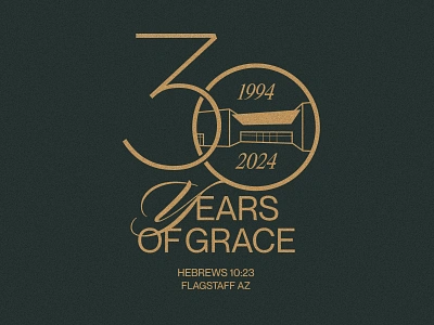 Celebrating 30 Years of Grace Church 30 years anniversary branding church design god grace logo