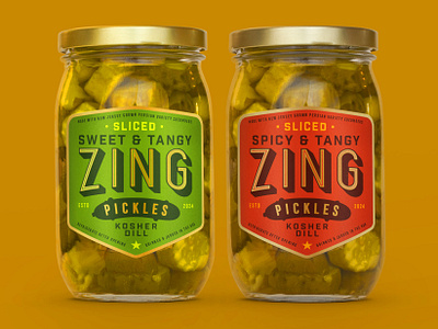 Zing Pickles branding food jar logo packaging pickled pickles snacks