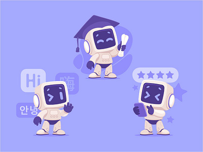 Robot character children flat illustration robot