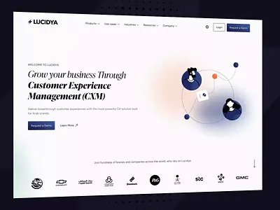 Lucidya customer experience management platform (Home) ai data analytics animation clean layout customer experience george samuel home page ladong page loader lottie lucidya minimalist design partners logo grid responsive design splash splash screen ui ui design user interface ux design website design