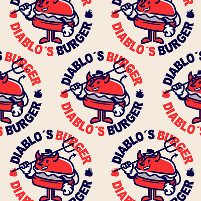 DIABLO´S BURGER design diseño de logo diseño plano illustration logo logo logodesign design logodesign design brand marca tipografía