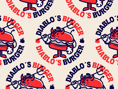 DIABLO´S BURGER design diseño de logo diseño plano illustration logo logo logodesign design logodesign design brand marca tipografía