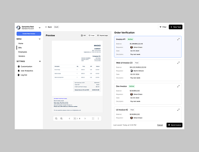 Pay Invoices - dashboard black invoice ui ux web white