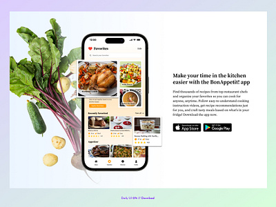 Daily UI Challenge #074 - Download app store daily ui 74 daily ui challenge download favorites food google play recipe app