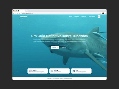 Tubarália | WEB | MOBILE | UX/UI DESIGN catálogo ecologia landing page shark u ui design ui ux website