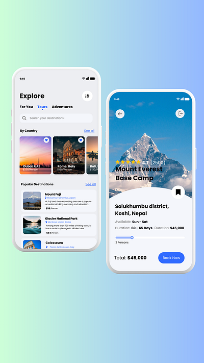 Travel agency Mobile UI Design agency business figma mobile app travel ui ui design uiux uiux inspiration ux ux design website