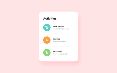 Daily Activity UI Card Design designinspiration designsystem designthinking graphic design interactiondesign mobiledesign productdesign prototyping ui uidesign uitrends usercentereddesign userexperience userinterface userresearch uxdesign visualdesign wireframing