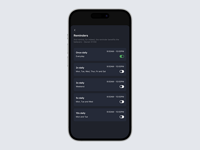 Muslim quote app - Reminders. 3d animation graphic design motion graphics ui