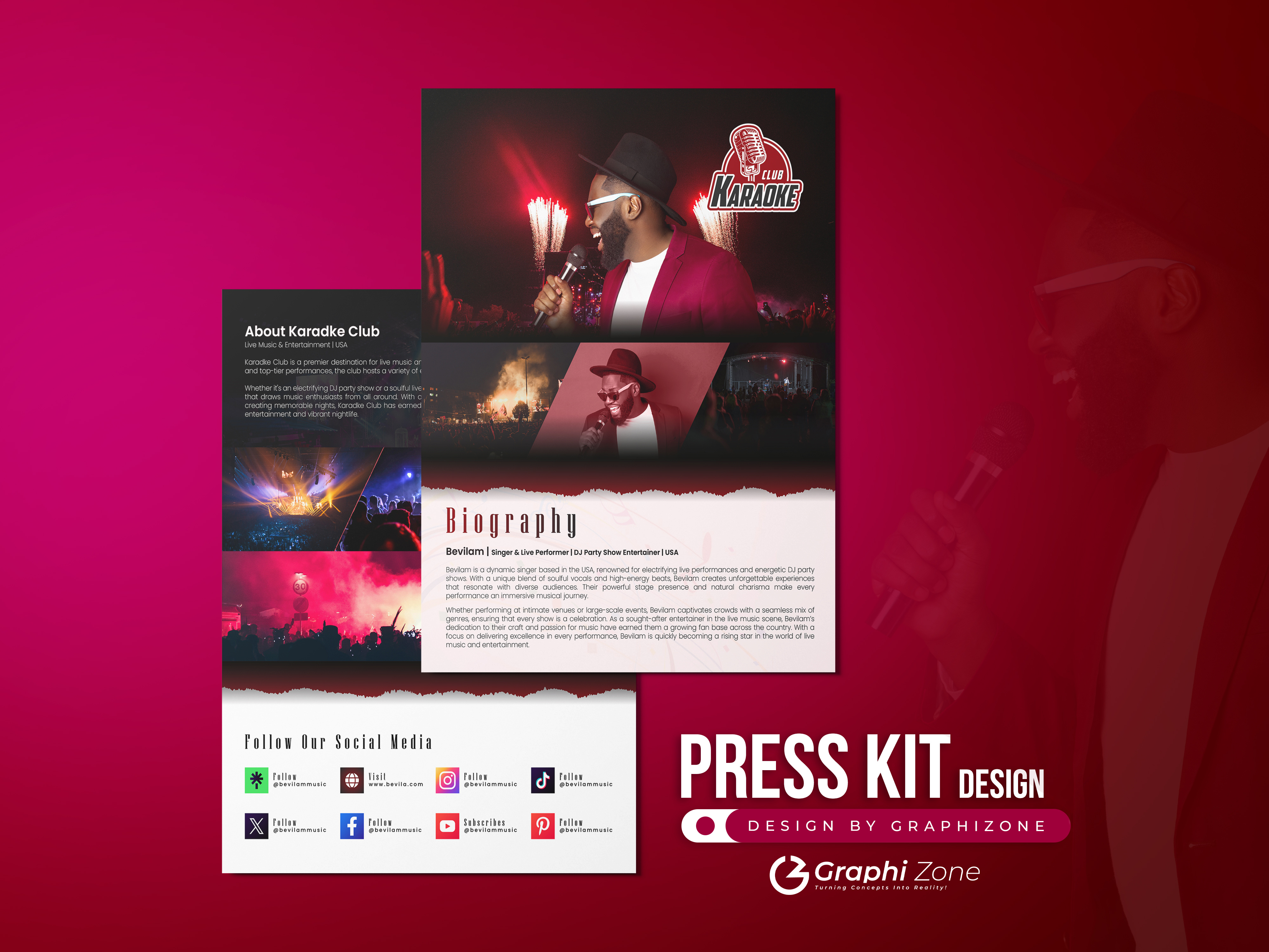 Example of Epk Design | Press Kit | One Sheet 