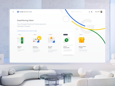 Official Google merchant centre UI by Milkinside b2b branding business dashboard g google home icons landing merchant onboarding search shop shopping simple ui ux website