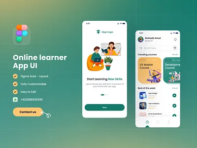 Online learner App UI Design language learning