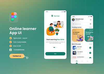 Online learner App UI Design language learning