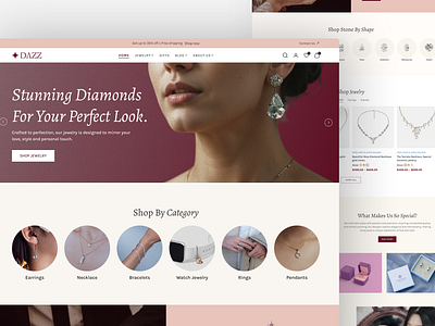 Designing Jewelry Landing page home page jewelry landing page web design website