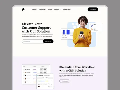 CRM Website Design app design app landing page crm crm landing data analysis landing page design new trendy trendy design uiux design websie design website