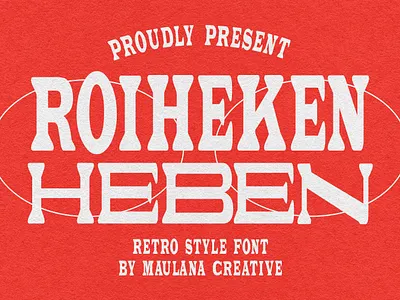 Roiheken Heben Retro Style Font branding display font font fonts graphic design logo