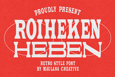 Roiheken Heben Retro Style Font branding display font font fonts graphic design logo