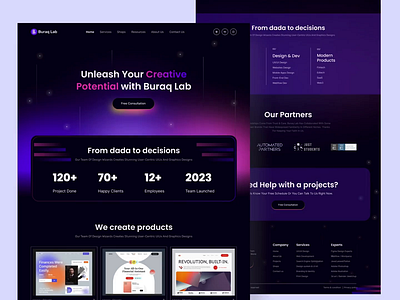 Buraqlab Agency Website agency landing page agency website creative creative agency digital agency studio ui design uiux uiux design agency web web desing webiste website website design
