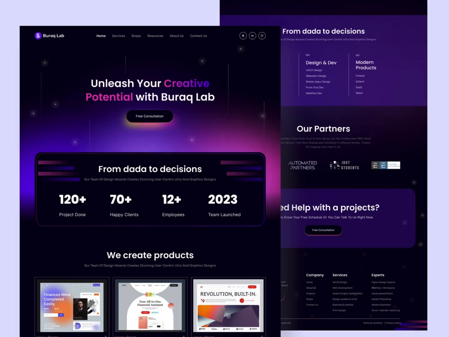 Example of Website Design  Uiux Design