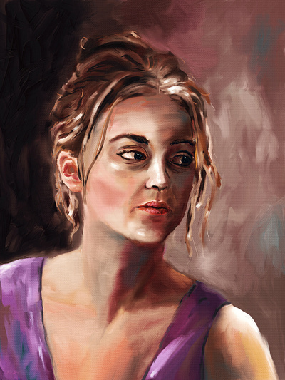 Looking at Something art digital art digital painting drawing face illustration painting portrait woman