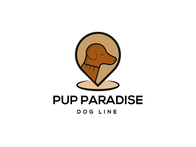 PUP PARADISE LOGO branding design graphic design illustration location logo pup paradise vector