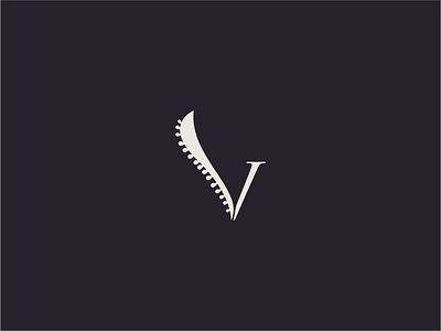 V + Spine Logo bone branding concept graphic design health illustration logo modern simple spine therapy