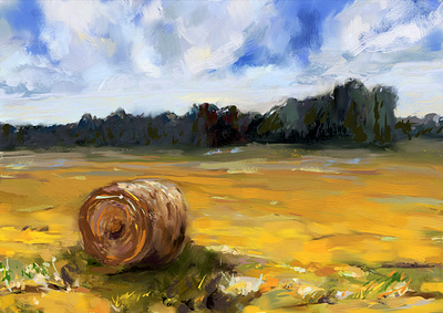 Field art digital art digital painting drawing field illustration landscape painting scene