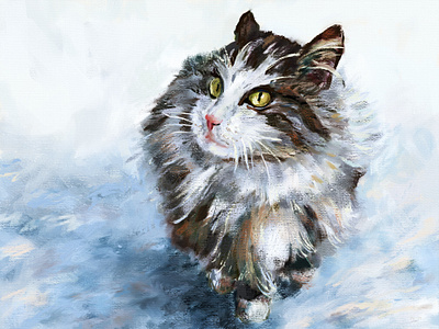 Cat Walking art cat digital art digital painting drawing illustration painting