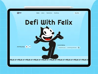 Felix - Meme Coin Website base crypto meme token felix token meme landing page meme website design pepe presale token website