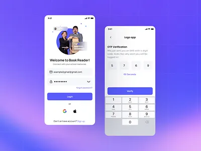 Sign in - Book learner mobile App intuitive navigation