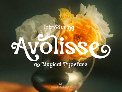 Avolisse Magical Font 80s font 90s font beauty font branding font classic font curly font display font elegant font fashion font groovy font headline font invitation font logotype magical font nostalgic font retro font typography vintage font webfont wedding font