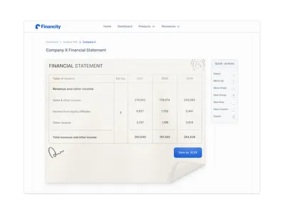 Financial Statement Analyzer for a VC Fund b2b product design skeumorphism ui ux webd design