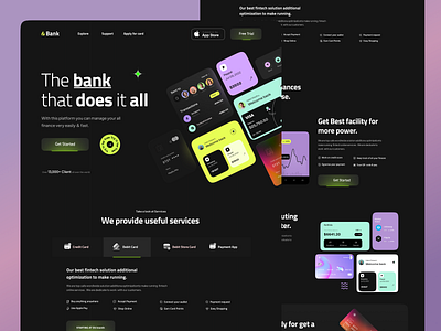 Fintech website ui kit bank banking banking website finance fintech fintech website home page landing page landingpage payment solution saas saas web ui kit web design