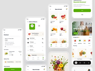 Grocery Delivery App cool design designer ecommerce glassmorphism design grocery app grocery delivery app grocery landing page grocery mobile app grocery shop minimal design mobile app online grocery store online store product design tazrin uiux